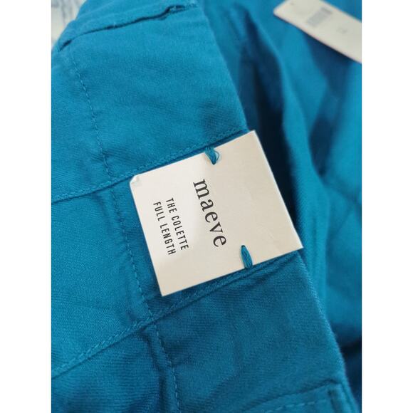 Maeve Anthropologie The Colette Full Length Linen Blend Pants NWT - Picture 4 of 6